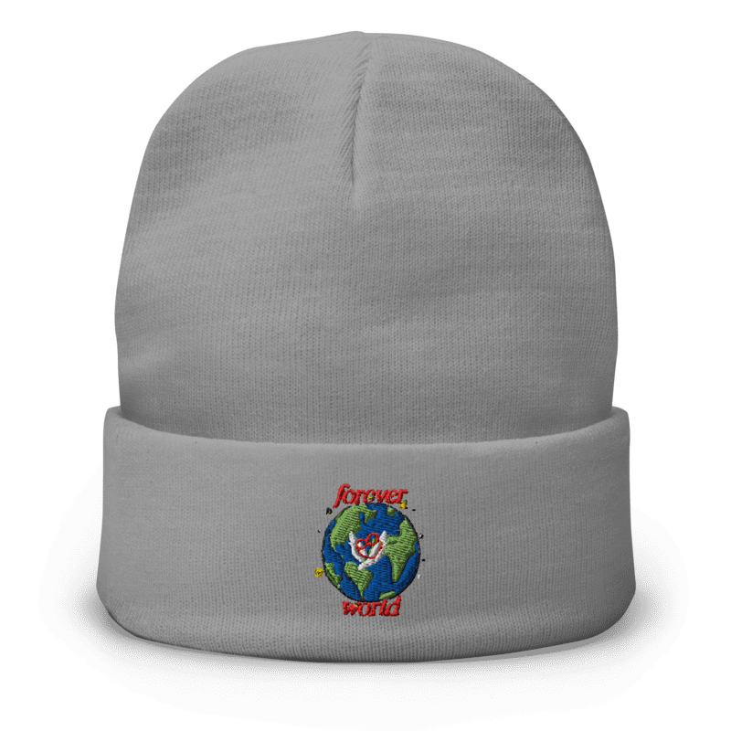 Foreverworld Globe Knit Beanie(Grey)