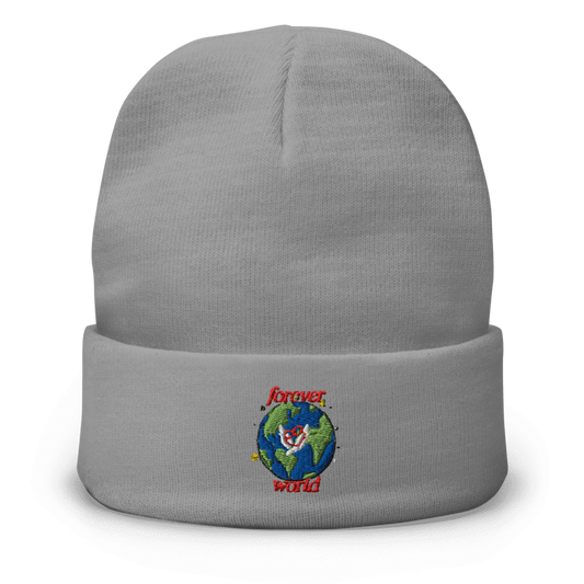 Foreverworld Globe Knit Beanie(Grey)